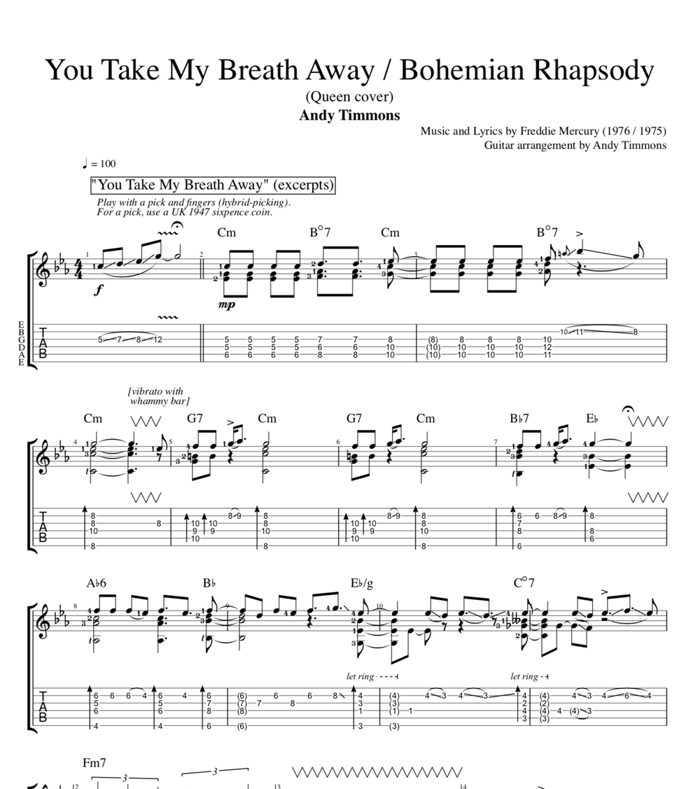 You Take My Breath Away / Bohemian Rhapsody · Andy Timmons